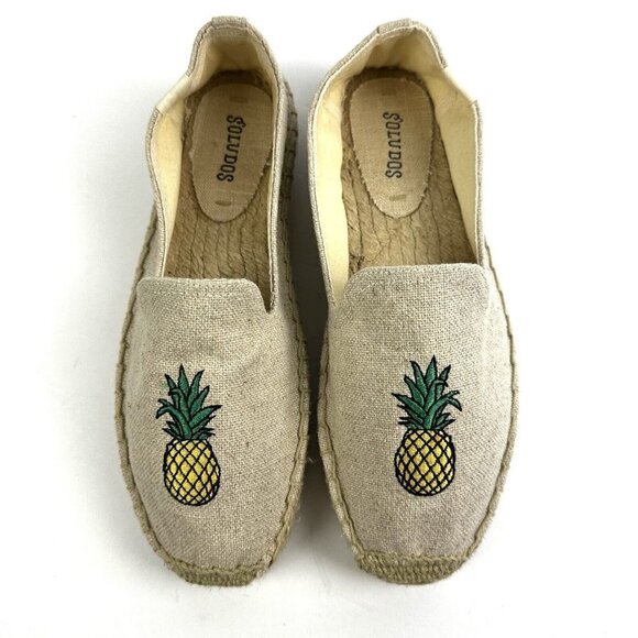 Soludos Pineapple Espadrille 8 Slip On Shoes Womens Brand New - Picture 1 of 8